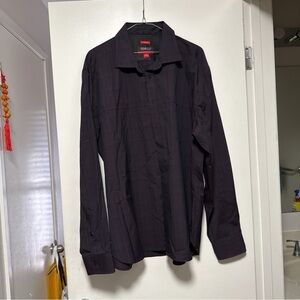 Kenneth Cole Dark Purple Button-Up Shirt Jacket